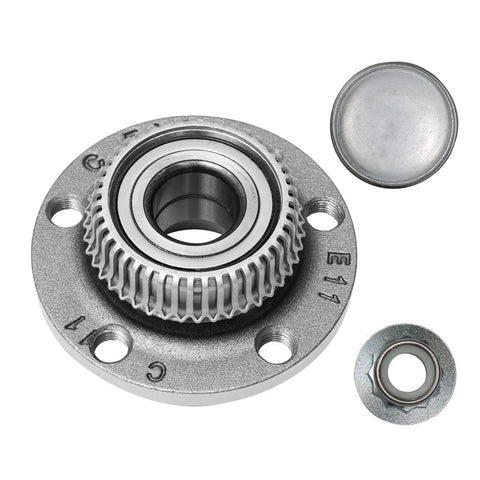 Rear Wheel Bearing Hub Assembly Set Of 2 With ABS For 5-Lug, FWD, Compatible With Audi TT 2000-2006, VW Beetle, Golf, Jetta, OEM Replacement