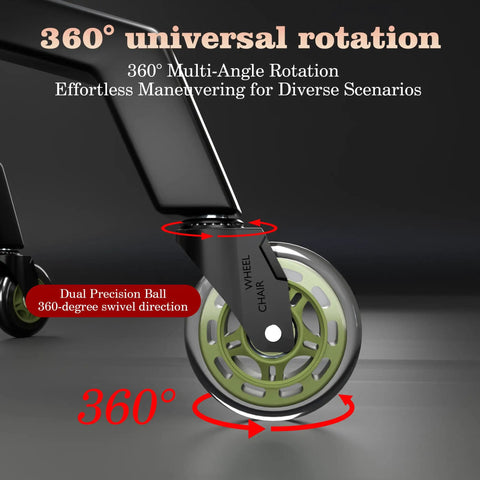 360-degree swivel chair wheel from Top Shelf Office Chair Wheels Replacement Set Of 5 with smooth rolling rubber casters