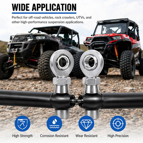 Two Pair One Half Inch Heim Joint Rod End Kit with Jam Nut and Bung Chromoly Joints Panhard off-road vehicles background