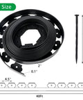 40 Foot Flexible Plastic Garden Edge Roll With 40 Spikes Two Inch Tall No Dig Landscape Border dimensions and spike