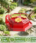 Two Pack Window Hummingbird Feeder With Super Sturdy Suction Cups And Built In Ant Moat Easy To Clean And Refill Eight Point Eight Ounce Capacity Outdoor Red Feeders For Quick Bird Watching