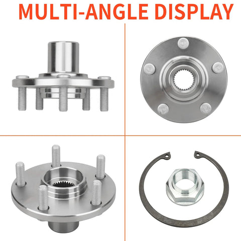 Pair Front Wheel Hub And Bearing Assembly For Toyota Avalon 1995-2004 Camry 1992-2003 Sienna 1998-2003 Solara 1999-2003 And Lexus ES300 1992-2003 RX300 1999-2003 5 Lug 4.5 Inch Bolt Circle 114.3mm shown in multi-angle view
