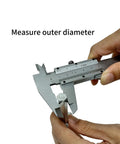 Dual Scale Vernier Caliper 6 Inch Stainless Steel Measuring Tool With Inch And Metric Readings measuring outer diameter