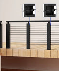Black Stainless Steel Protector Sleeves For One Eighth Inch Five Thirty Seconds Inch Or Three Sixteenths Inch Deck Cable Railing On Wood Or Composite Posts T316 Marine Grade Outdoor And Indoor Cable Guard Sleeves Rugged All Weather Durable installed on deck