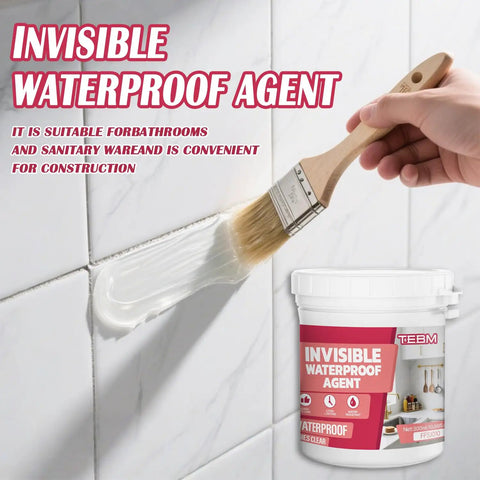 Crystal Clear Waterproof Sealant, Invisible Leak Fixes That Stand Their Ground, Heat And Cold Resistant Formula, 500 Gram Tube With Handy Brush For Roof Walls And Bathroom Patching applied on bathroom tiles.