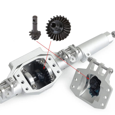 Beefed Up Heavy Duty Bevel Helical Overdrive Gear Set For One To Ten RC Crawlers AR44 Axle Portal Upgrade close-up view