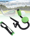 Golf Swing Trainer With Instant Feel Feedback And Grip Trainer For Beginners, black and green kit with grip aid