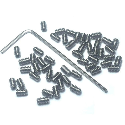 50 Piece 4-40 By 3/16 Inch Stainless Steel Hex Socket Set Screws With Allen Head And 1.27mm Allen Wrench 304 Stainless Durable Hardware
