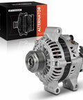 Front view of Alternator Replacement For Mazda MPV 2000 2001 2.5L V6, 12V 100A Output, 6-Groove Pulley, Clockwise Rotation, Beefed-Up Power