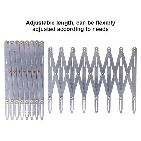 Aluminum Expanding Sewing Gauge With Button Guide And Equal Space Divider For Quilting Adjustable Ruler Set with 8 connected segments
