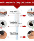 Diagram showing 8-Pack Diamond Drill Bits For Ceramic Tiles 2-In-1 Drill And Mill With Built-In Cooling Wax Hex Shank in use.