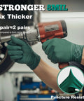 Green nitrile work gloves with raised diamond grip, 8 mil thickness, puncture resistant, XL