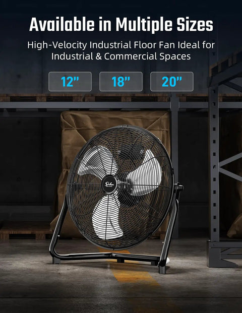 Heavy Duty 20 Inch High Velocity Floor Fan With 3 Speed Turbo Motor Industrial Metal Beast Ultra Quiet Operation Ideal For Home Workshop Garage Greenhouse And Commercial Spaces in industrial setting