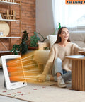Portable Infrared Space Heater With Quartz Heating Element For Toasty Warmth Electric Heater in living room setting