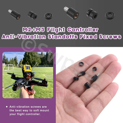 24Pcs M2 M3 Rubber Flight Controller Anti Vibration Kit With Fixed Screws Damper Balls Washers O Rings Spacers Standoffs