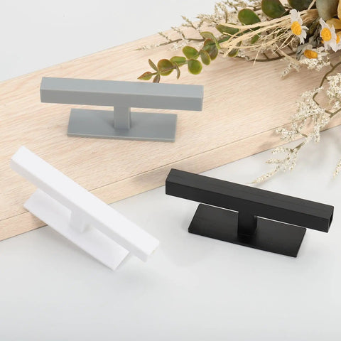 Two Pack Self Stick Push Pull Helper For Cabinets And Doors 4 Inch Plastic Adhesive Rectangle Stick On Handle For Kitchen Cabinets Windows Sliding Closets And Wardrobe Black, black handle set