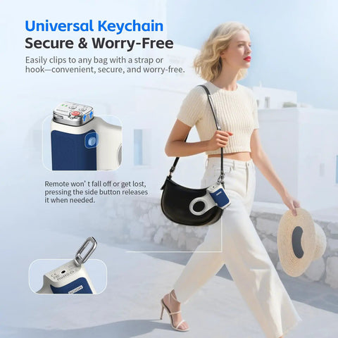 Magnetic iPhone Camera Grip With LED Fill Light And Mirror For iPhone 17 Pro optimized keychain with remote on bag