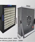Knockout 1600W UV Cure Lamp Dual 365nm And 395nm LED Spotlight side view with dimensions, designed for resin curing.