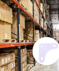 Beefed Up Heavy Duty White Steel Triangular Angle Brackets 8 Pack For Shelving Reinforcement in warehouse setting