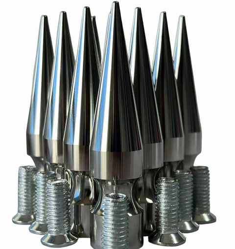 Oversized Two Point Nine Eight Inch Tree Spikes And Cone Shaped Metal Studs Silver Aluminum Alloy Heavy Duty Garden Pest Guard Ten Pack
