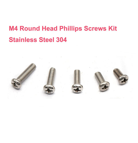 Heavy Duty 140 Piece M4 Machine Screw Assortment Kit Featuring Pan Head Phillips Drive Bolts In Top Notch 304 Stainless Steel.