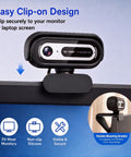 Legit Crisp 1080P Webcam For PC And Laptops With Dual Noise Cancelling Mic Easy Clip-on Design for monitors.