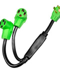 4 Prong Dryer Splitter 30 Amp NEMA 14-30P To Dual 14-30R Y Receptacles 26.5 Inch Waterproof PVC Jacket Heavy Duty Cable