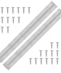 Top Shelf Stainless Steel Piano Hinges Measure Twelve Inches With Pre Drilled Holes And Screws Included For Boat Doors And Garage Builds Smooth Install with screws.