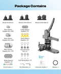 Package contents of 3 In 1 Button Maker Kit With 1 In, 1.25 In, And 2.25 In Molds For DIY Pin Badges, Keychains, And Fridge Magnets