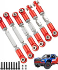 Arrma One Eighth Mojave Four By Four Aluminum Adjustable Turnbuckles Linkage Set And Tie Rods Upgrade Kit Red with RC car