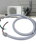 Heavy Duty Liquid Tight Flexible Conduit AC Whip Kit 3/4 Inch X 6 Foot near air conditioning unit with pre-terminated copper wires.