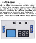 Dope Adjustable Timer Relay Switch With 12V DC Power And Permanent Memory Cycle Time Delay Module For Industrial Automation And DIY Projects Ultra Compact Modular Design In Durable Plastic Case For Precise Timing, front view