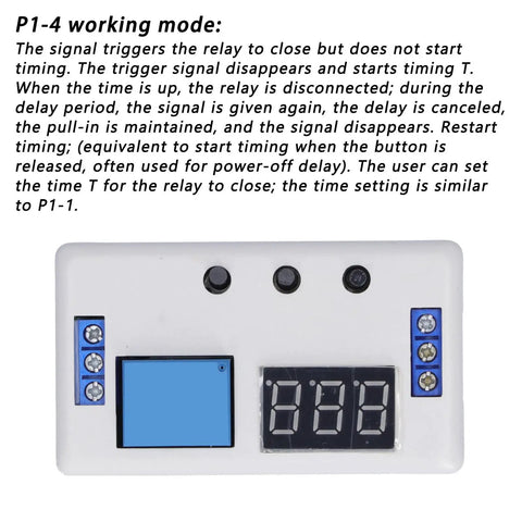 Dope Adjustable Timer Relay Switch With 12V DC Power And Permanent Memory Cycle Time Delay Module For Industrial Automation And DIY Projects Ultra Compact Modular Design In Durable Plastic Case For Precise Timing, front view