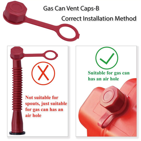 Installation guide for Red Gas Can Spout Replacement Kit For Half Five And Ten Gallon Cans With Two Different Sized Screw Collar Caps Gas Can Vent Caps Base Caps Thick Rubber Pad And Spout Cover