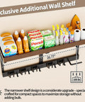 Space Saving Wall Mount Broom Holder With Cleaning Supplies Organizer, Mop Rack, Vacuum Organizer And Shelf with cleaning products