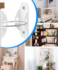 Heavy Duty Anti Tip Furniture Anchors 6 Pack Metal Wall Straps Keep Little Kids Safe And Secure Rock Solid Earthquake Fasteners mounted on furniture.