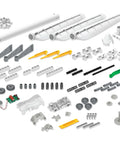 Wind Power V5.0 STEM Experiment Kit Build a 3ft Tall Wind Turbine and Dive Into Clean Renewable Energy Indoors or Outdoors With Hands On Projects For Ages 8 and Up parts laid out, including rotor blades and generator components.