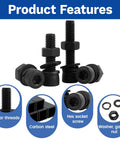M2 Socket Head Screw Kit 1200 Pieces With Nuts Washers And Lock Washers in 6 lengths, featuring clear threads and hex socket screws