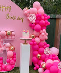 Hot Pink Balloon Set For Girls Birthday Parties And Baby Showers 65 Pieces Includes 12 Inch Hot Pink Balloons and decor display