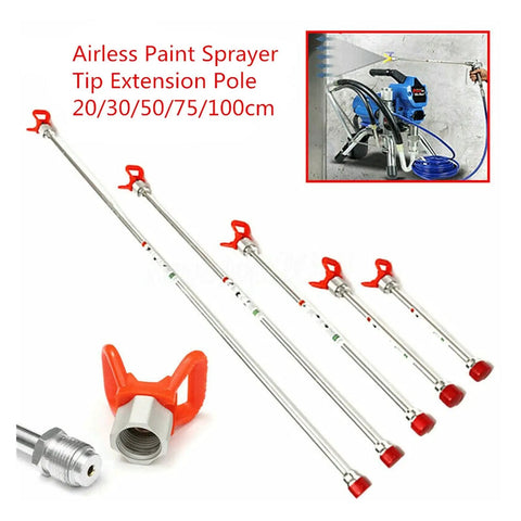 Hella Durable Aluminum Extension Pole For Airless Paint Sprayer Gun Attachments Rust Proof Oxide Coating 100cm pole length with fittings.