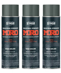 Industrial High Solids Spray Paint in Dark Gray ANSI 49, 16 Ounce Pack of 3, front view of cans with labels visible