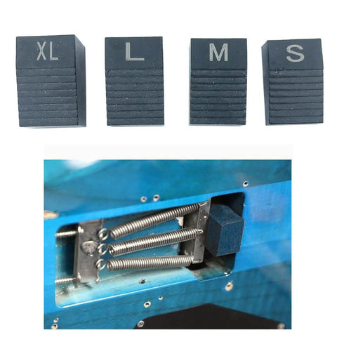 Top Tier Guitar Floating Tremolo Setup Block Set, heavy duty plastic alignment wedges XL, L, M, S for Floyd Rose Strat.