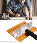 Slick Heavy Duty Aluminum Router Table Insert Plate, Real Deal Precision Lift System For Woodworking Benches on workbench.