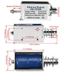 12V DC Solenoid Electromagnet With 20mm Stroke And 50N Hold Force Push Pull Type Open Frame Linear Motion Actuator For Automation Projects Durable Copper Coil Easy Install, front view
