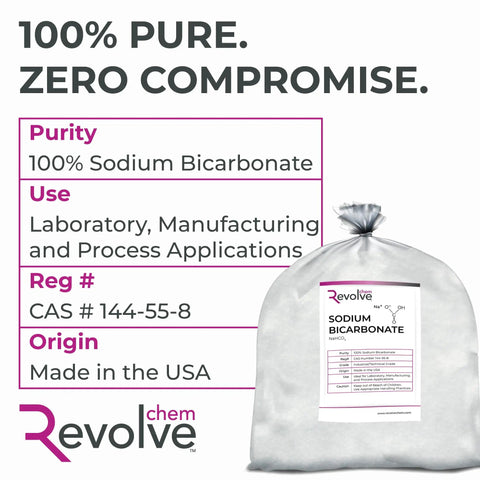 Go To Bulk 50 Lb Bag Of Lab Grade Baking Soda For Scientific Use, High Purity For pH Adjustment, Buffering, Solution Prep, Lab Workflows And Industrial Production Needs. 50 lb sodium bicarbonate bag, made in USA