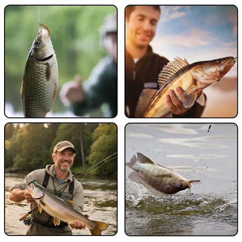 Fishing moments showcasing Pro Bass Fishing Wacky Rig Kit With 143 Piece Set Soft Plastic Worms In Four Colors 50 O Rings 40 Hooks.