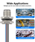 M12 4 Pin A Code Male Connector Cable 0.2M IP67 Waterproof for packaging, robotic, and pharmaceutical systems