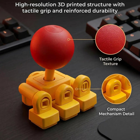 Turn Your Keyboard Into An Arcade Stick With A Four Key Linkage Mod For Fighting Games 3D Printed WASD To Joystick Keycap Kit Tool Free Install DIY Mini Controller For Retro Gaming Emulators And Arcade Style Play, 3D-printed joystick cap with tactile grip and compact linkage