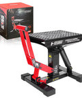 Beefy Dirt Bike Stand And Motorcycle Lift Jack With 1000 Lb Capacity For Dirt Bikes ATVs 12 To Thirteen Point Eight Inch Height
