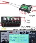 10 Channel 2.4GHz AFHDS 2A Receiver for RC Cars and Boats With PPM IBUS PWM Output, diagram and dimensions shown